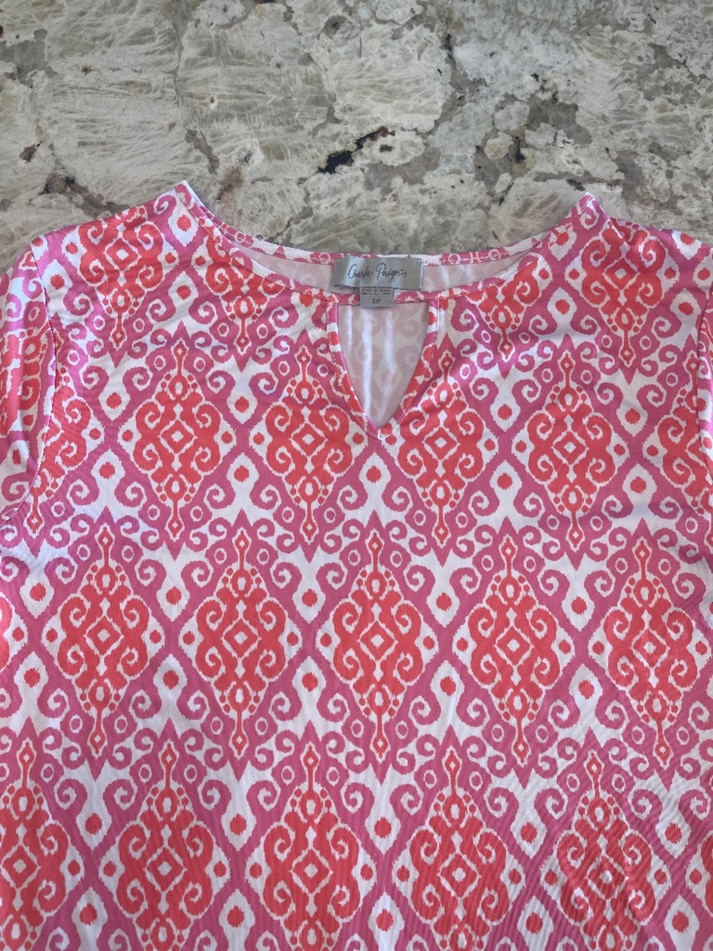 Charlie Paige Geometric Print Dress S Petite Summer Vibrant Beach Coastal - Picture 4 of 9